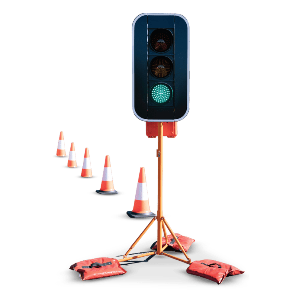 Tripod mounted traffic lights